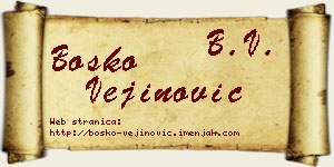 Boško Vejinović vizit kartica